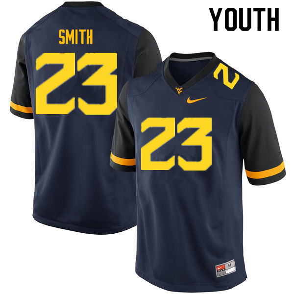 NCAA Youth Tykee Smith West Virginia Mountaineers Navy #23 Nike Stitched Football College Authentic Jersey TN23S75TO